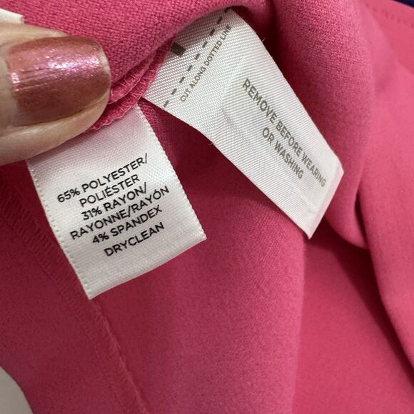 LOFT Color Block Purple Pink Dress Small Retro Zip Back Sz 2 - Picture 6 of 6